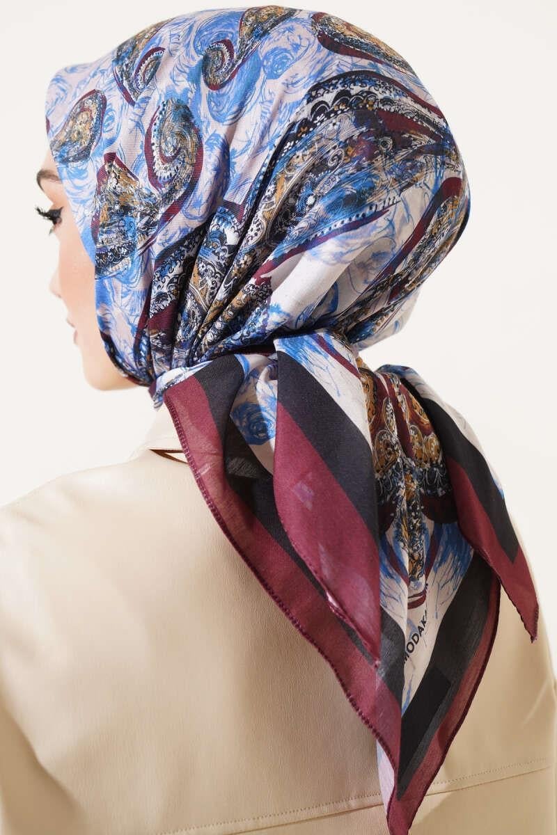 Otantik Paisley Desen Eşarp Bordo