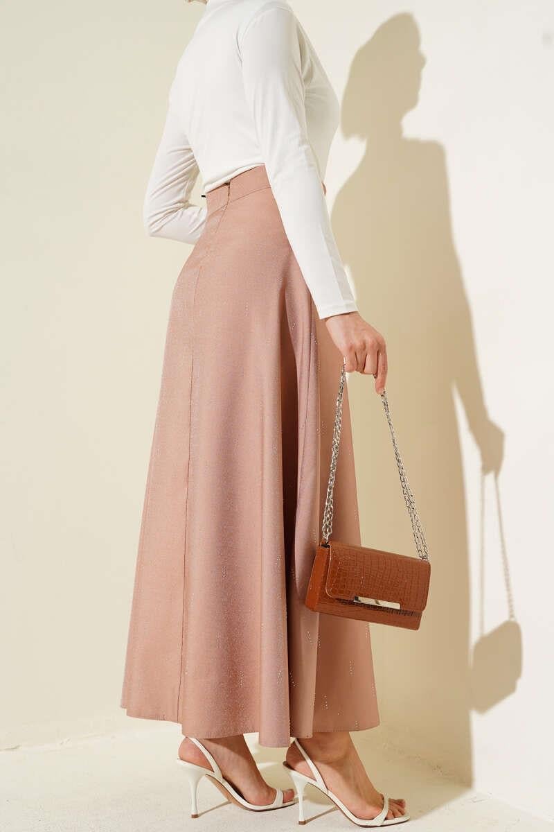 Sıra Taşlı Etek Camel