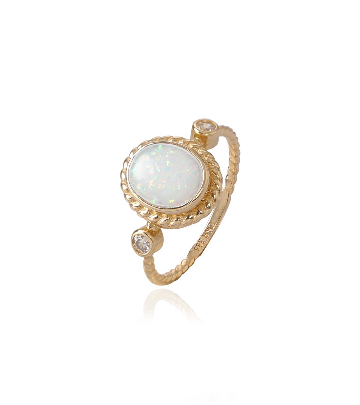Taşlı Opal Vintage Yüzük