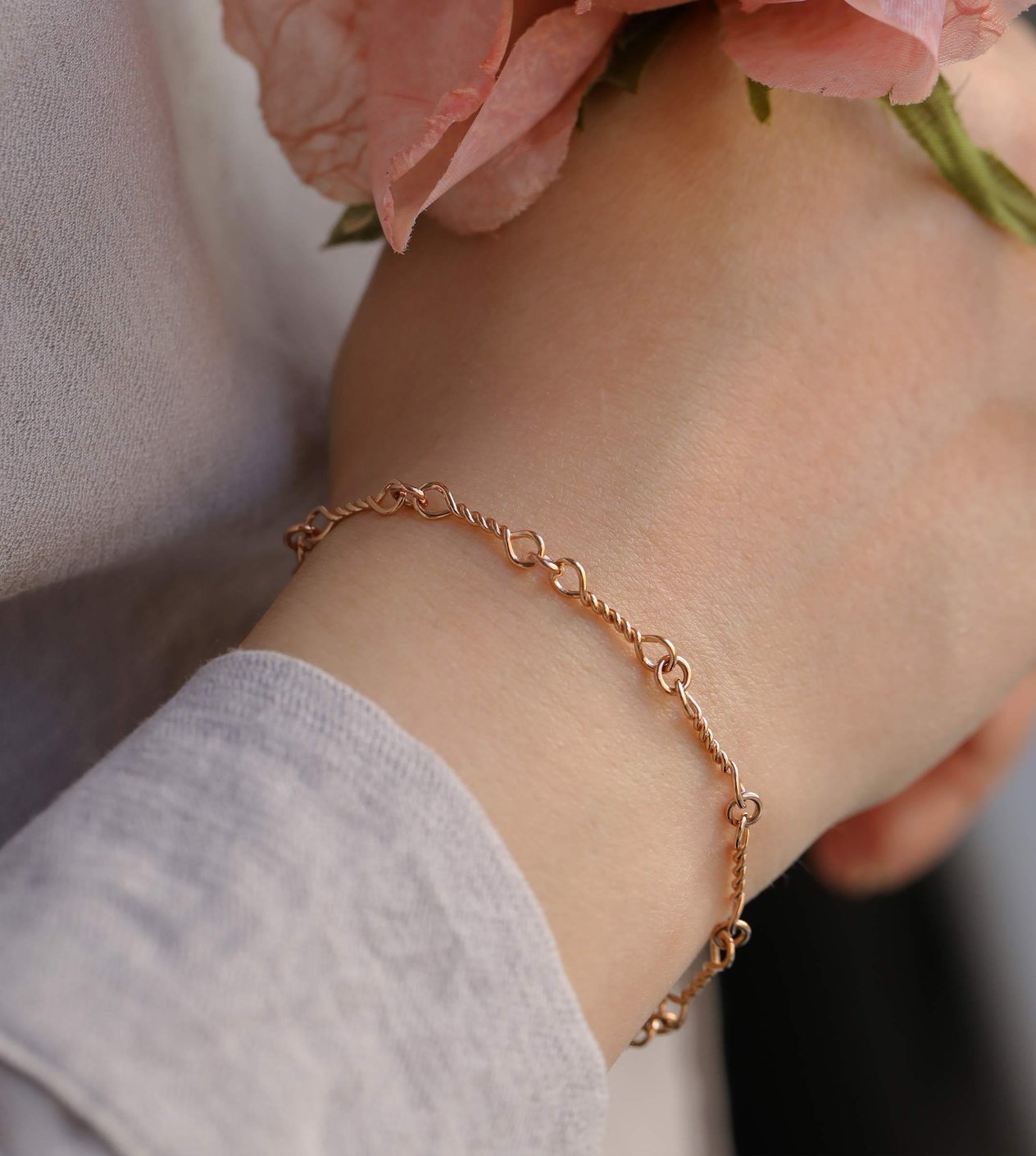 Tel Burgu Bileklik Rose