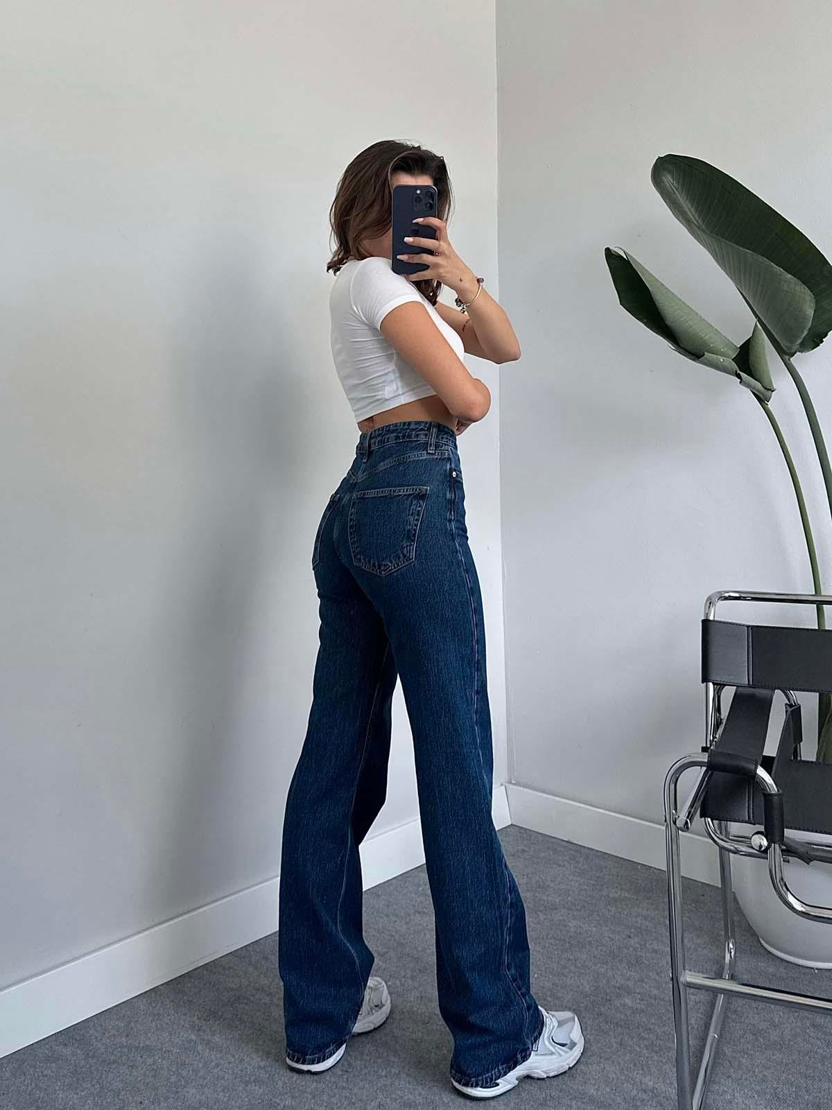 Mirra Ultra Yüksek Bel Dark Blue Wide Leg Jean