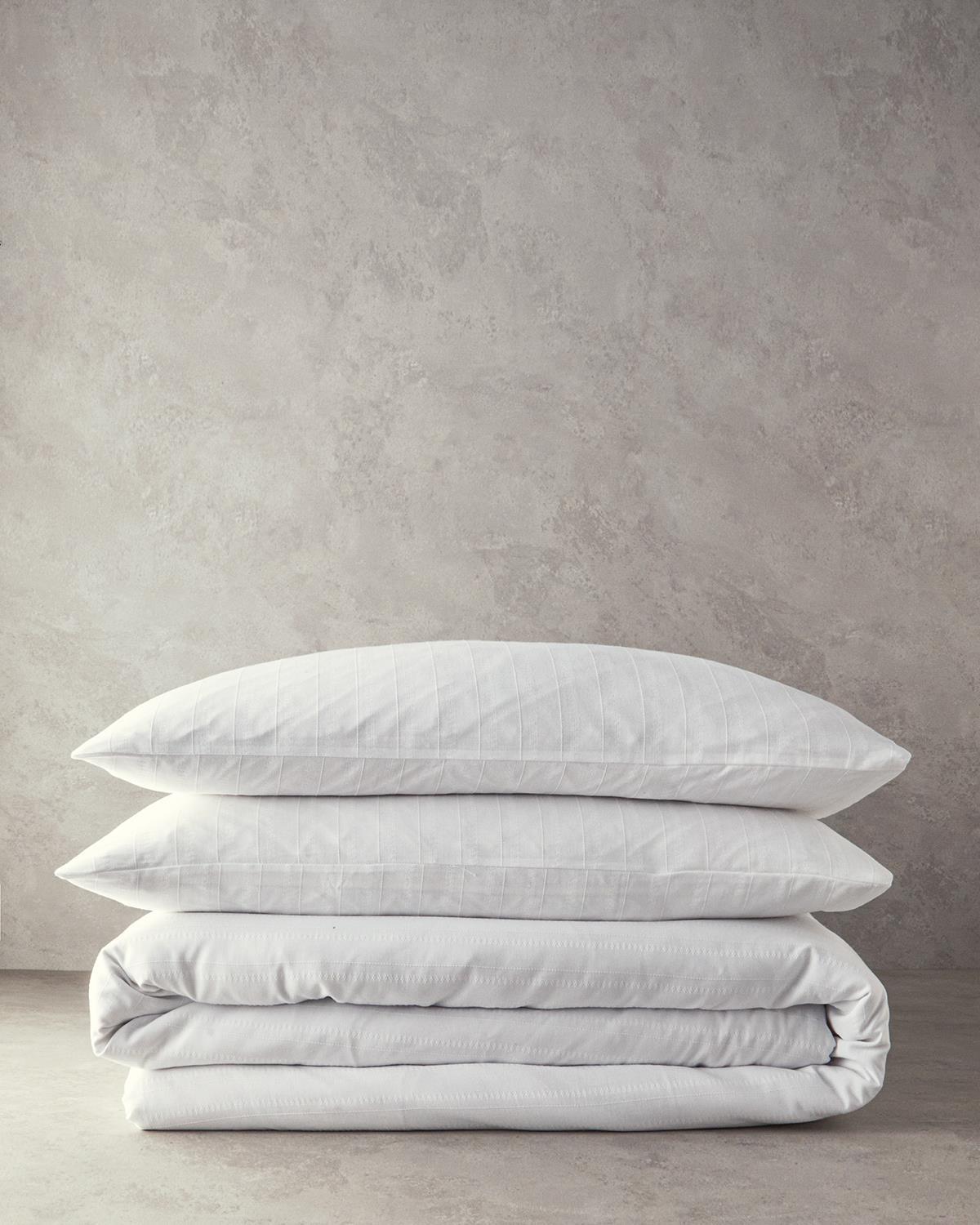  Lenjerie de pat completa pentru doua persoane, Diamond, bumbac-viscoza, 200x220 cm/160x200 cm/50x70 cm, alb