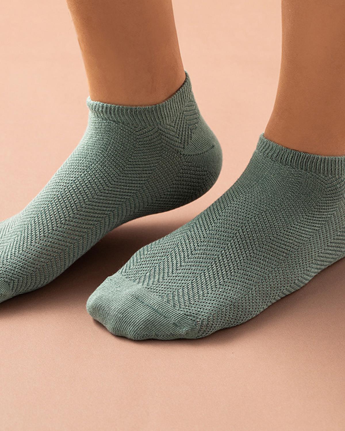 Arbre Cotton Women Ankle Socks 36-40 Green