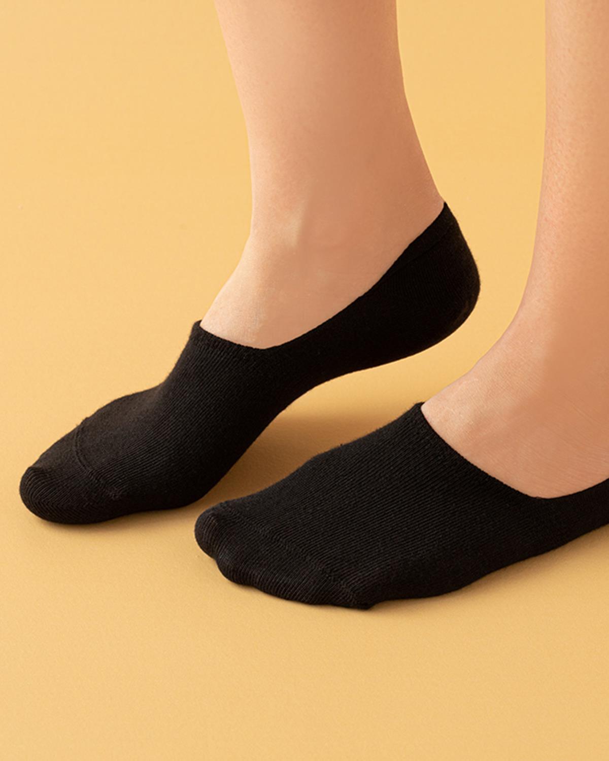Șosete tălpici, damă, 1 pereche, Basic, bumbac-poliester, mărimea, 36-40, negru