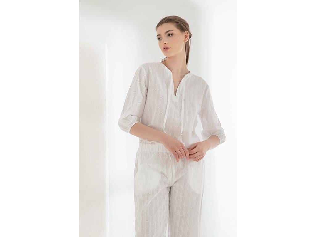 Bianca Cotton Women Pajama Set L White