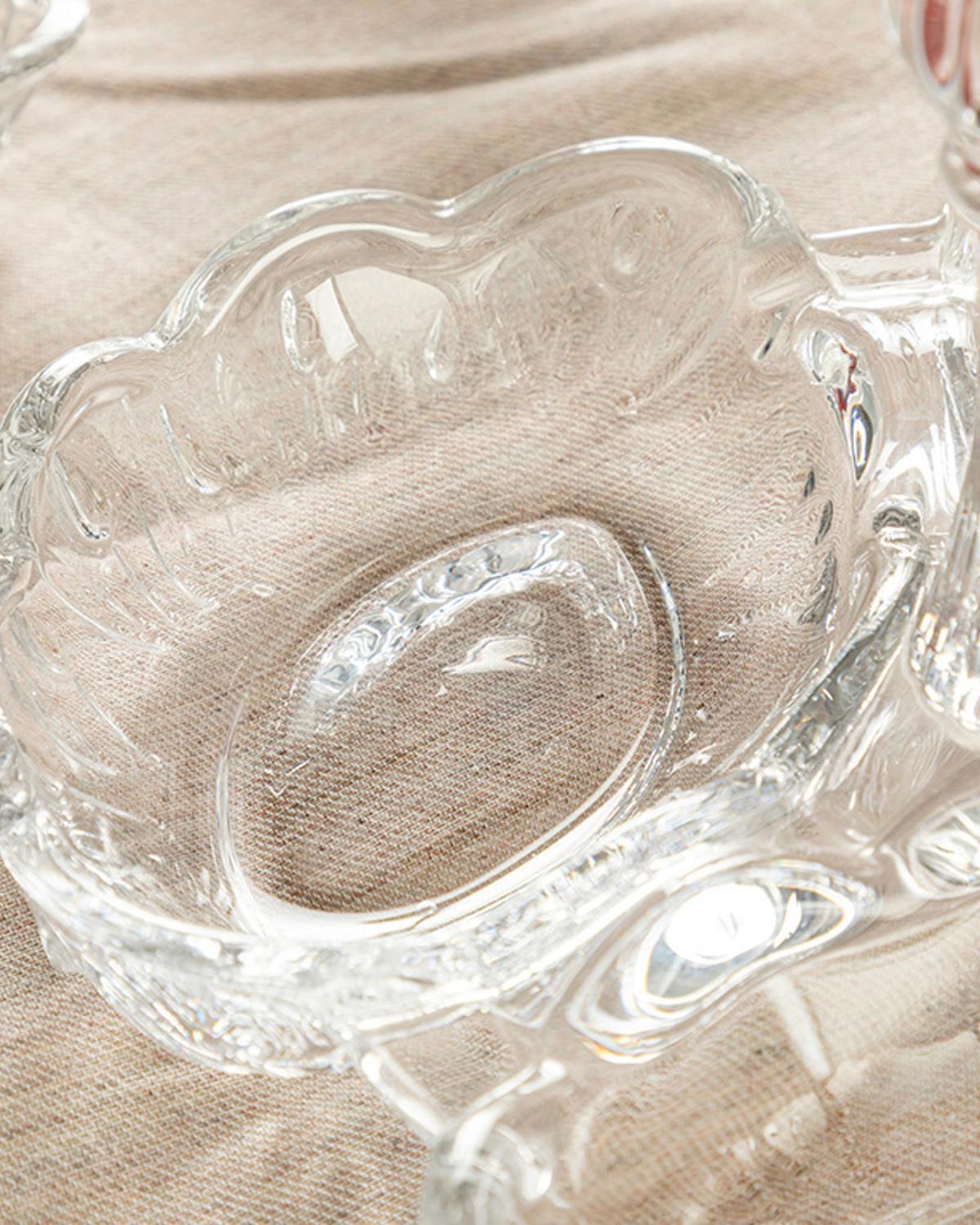 Marsha Glass Three Part Presentation Plate 20x20x13 cm Transparent