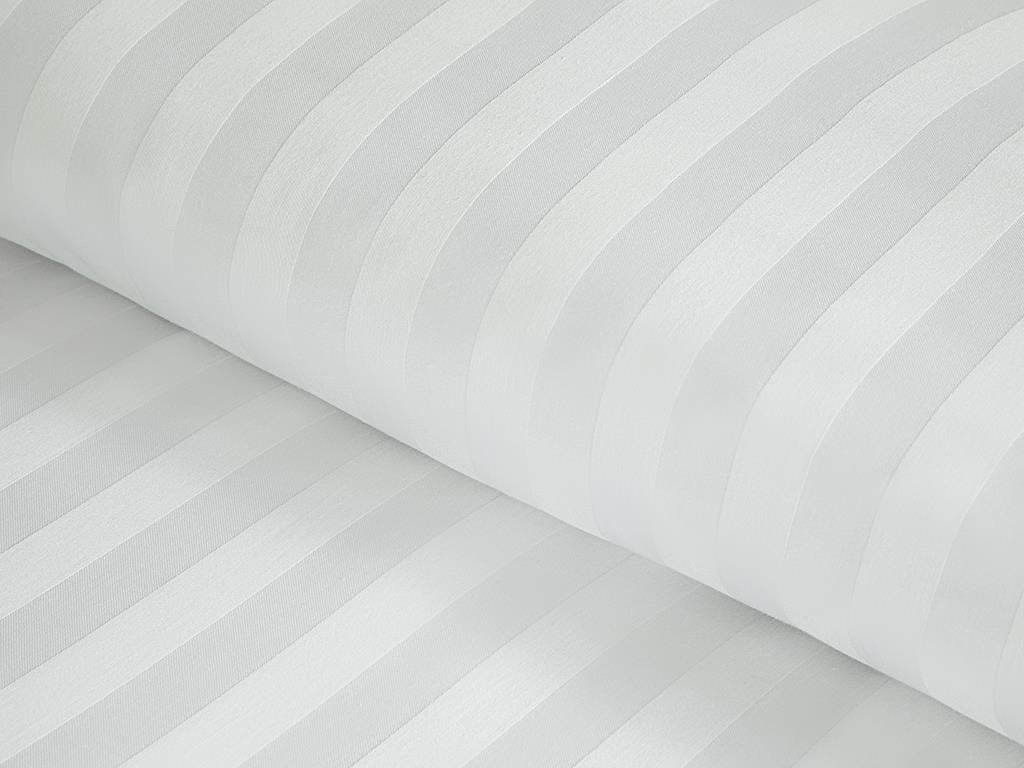 Brilliant Set Lenjerie De Pat Dublu, Satin De Bumbac Cu Dungi Jacquard, 200*220 Cm, Argintiu