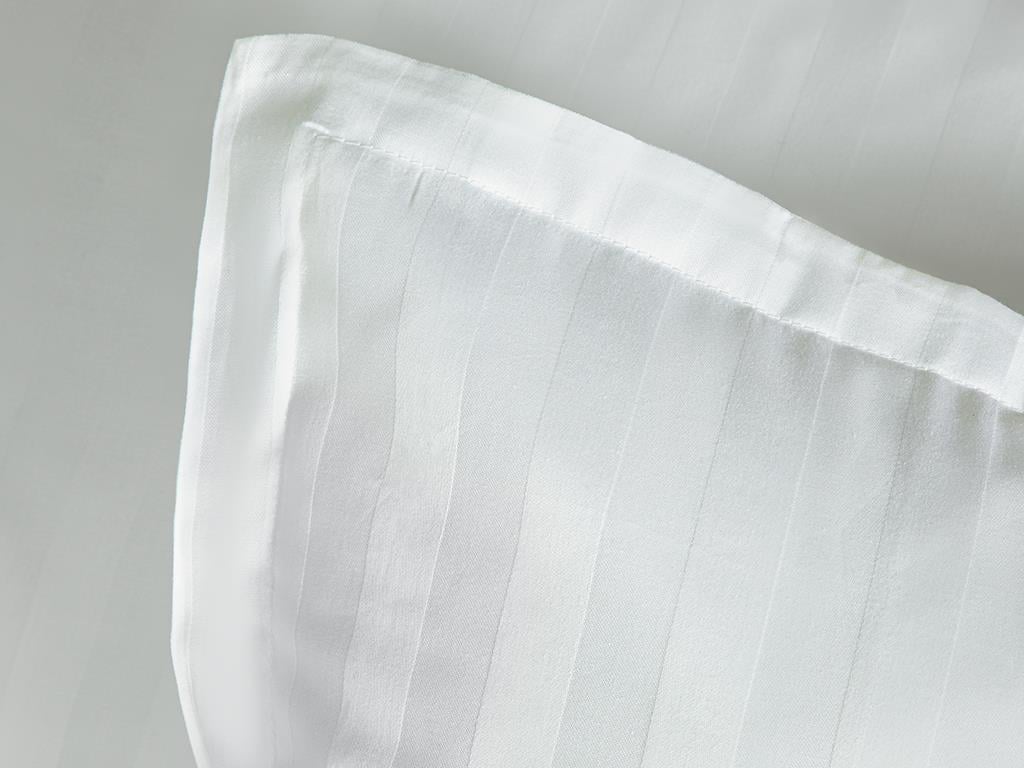 Brilliant Set Lenjerie De Pat Dublu, Satin De Bumbac Cu Dungi Jacquard, 200*220 Cm, Argintiu