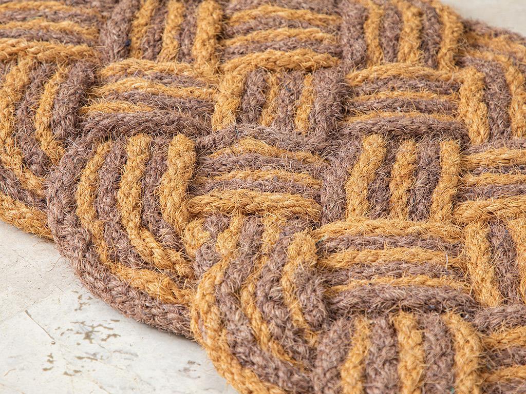 Moco Knitting Doorstep Mat 40x60 cm Natural - Indigo
