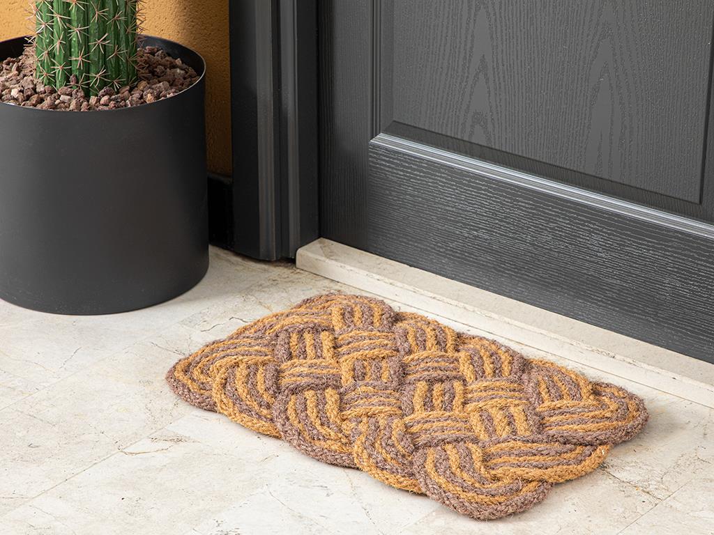 Moco Knitting Doorstep Mat 40x60 cm Natural - Indigo
