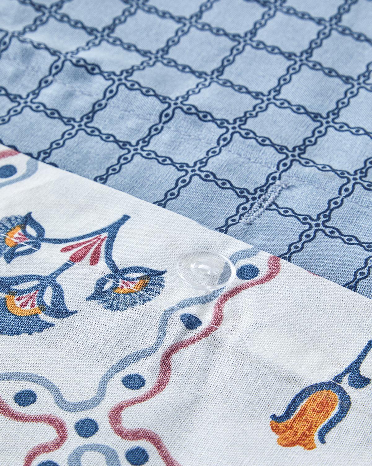 Cu Bumbac Single Set Lenjerie De Pat 160x220 cm Albastru