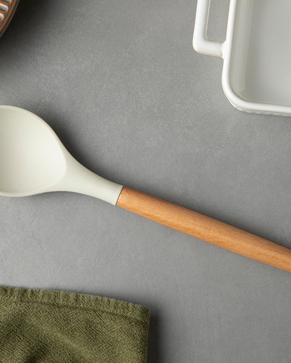 Liana Silicon Service Spoon 32 cm Cream
