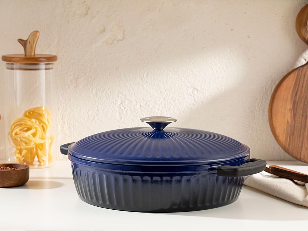 Master Cast Aluminum Casting Small Pan 28 cm Dark Blue