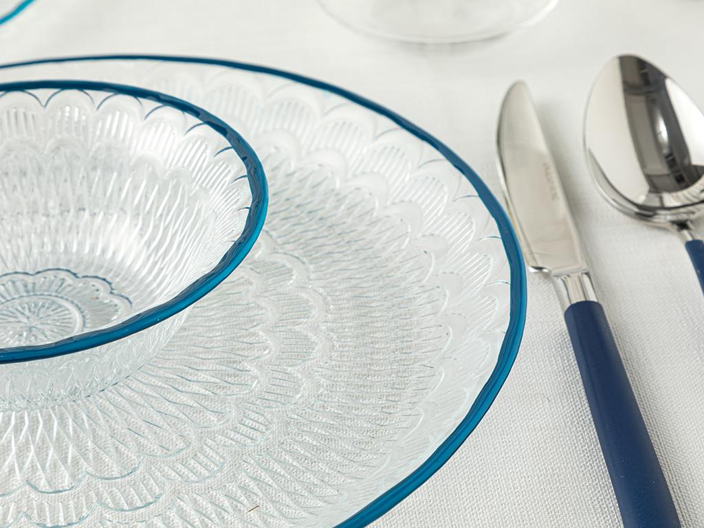 Noven Glass Dinner Set Dark Blue