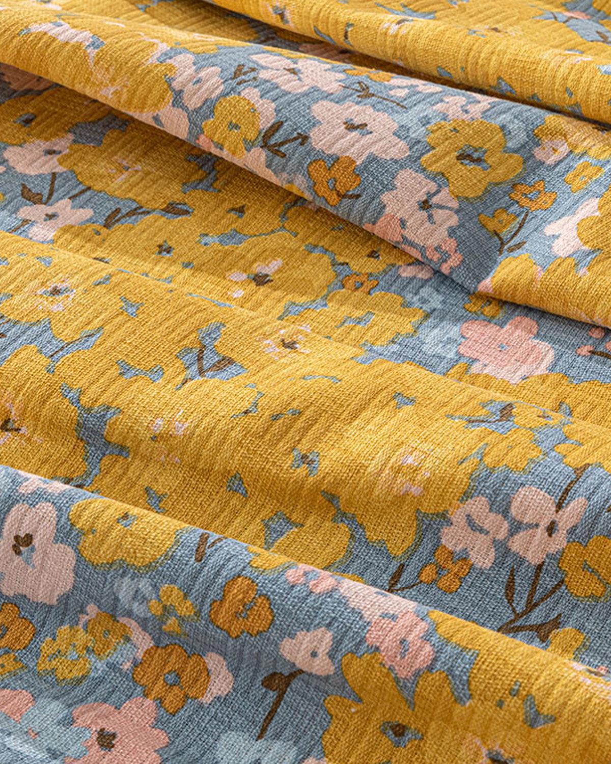 Buttercup Printed For One Person Summer Blanket 150x220 cm Yellow