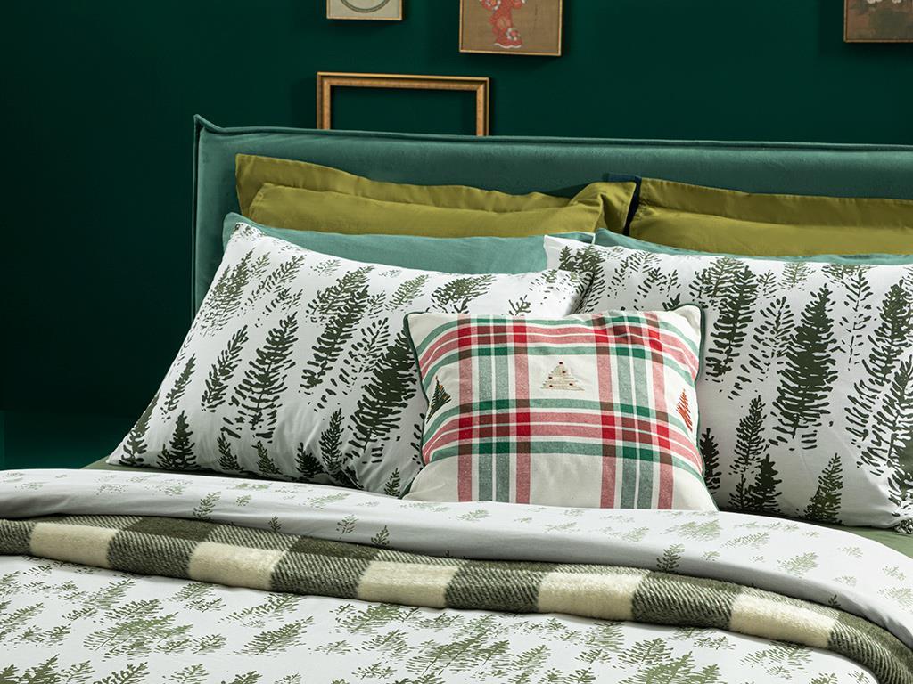 Pine Forest Bumbac Persoană Dublă Set Lenjerıe De Pat 200*220 Cm Mint-Lilac-Roz