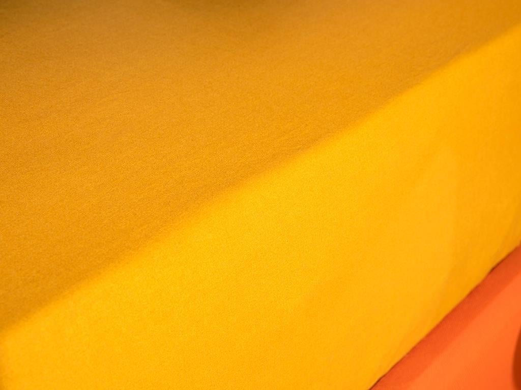 Plain Cottony Double Person Fitted Sheet 160x200 cm Mustard