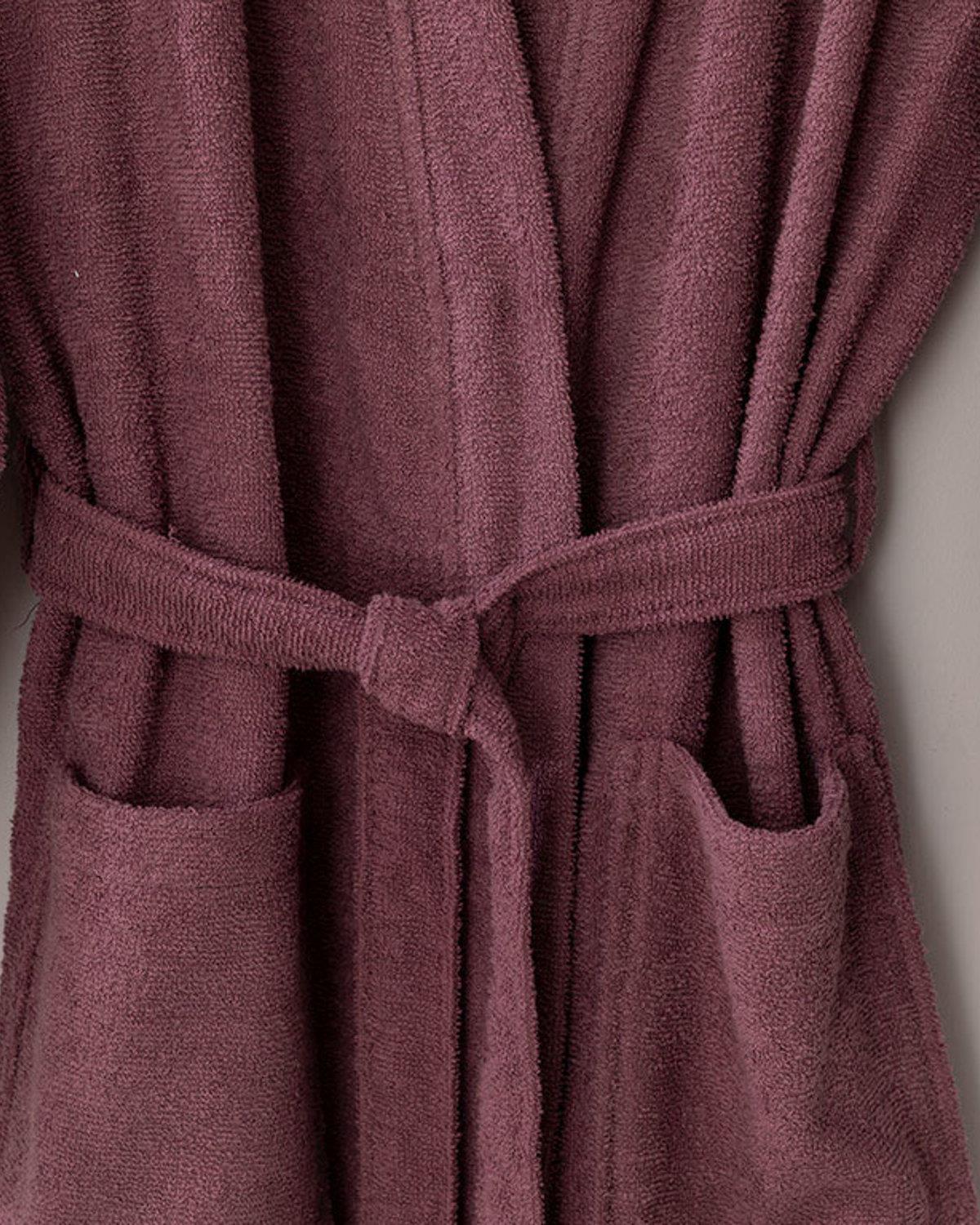 Plain Cu Bumbac Cu 2 Piese Set Halat S-M Culoarea Trandafirului Uscat.