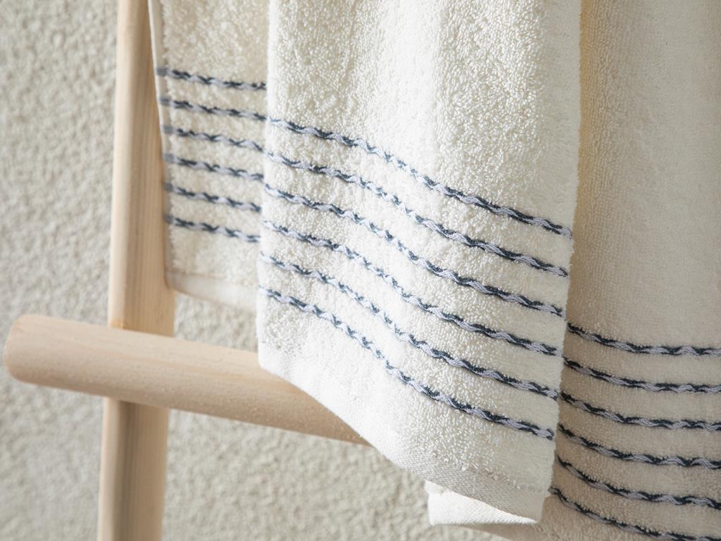 Soft Wave Cottony Bath Towel 70x140 cm Ecru