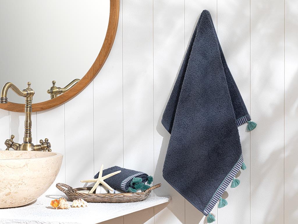Relift Cottony Fringed Face Towel 50x70 cm Anthracite