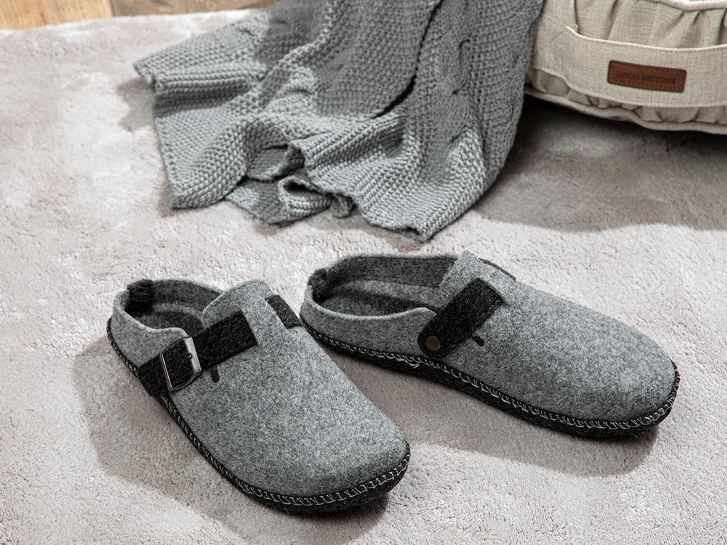 Relax felt Men's Home Slippers 42 Gray