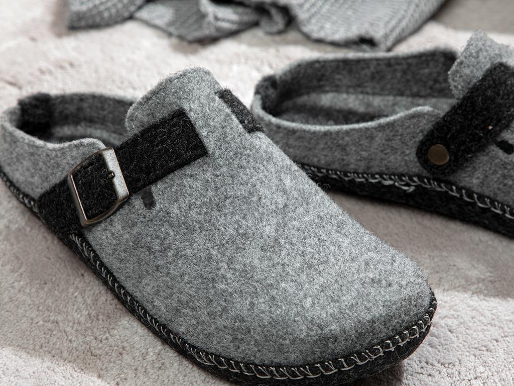Relax felt Men's Home Slippers 42 Gray