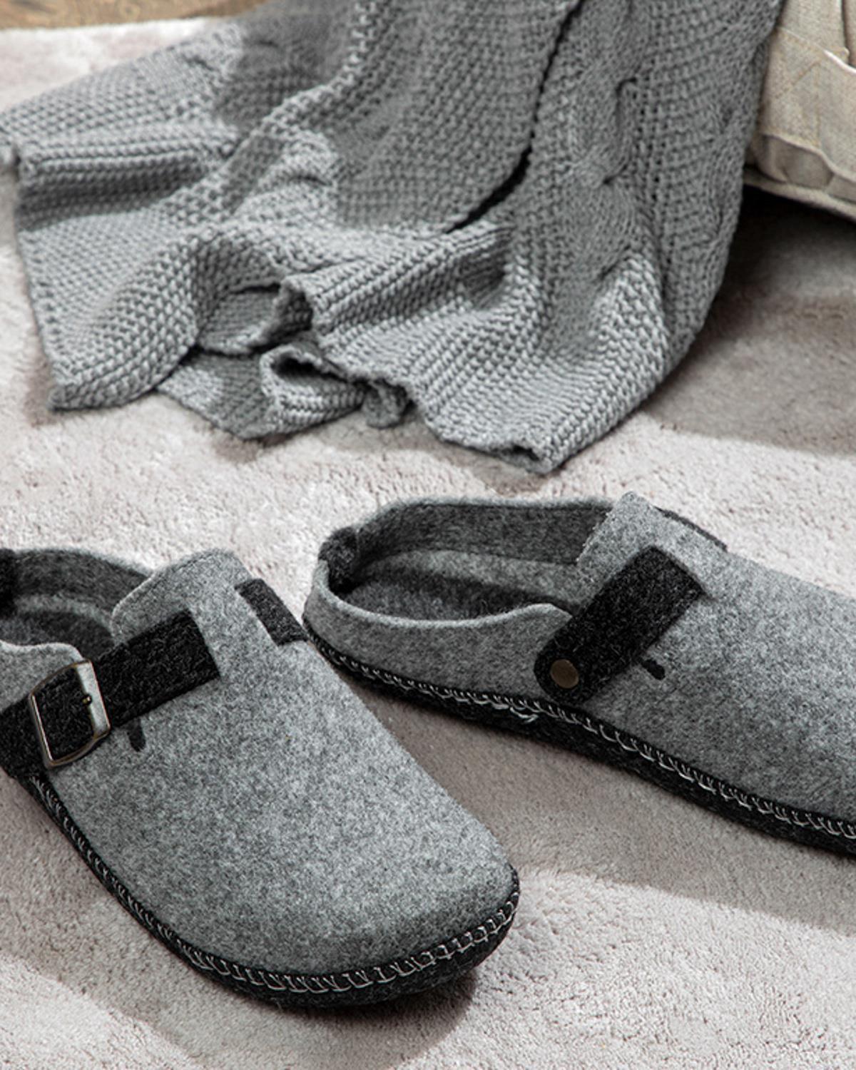 Relax felt Men's Home Slippers 42 Gray