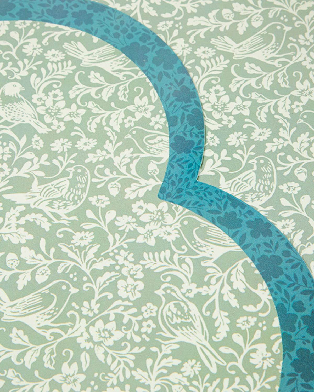 Rosa Green Birds #  Cu 4 40 cm Albastru