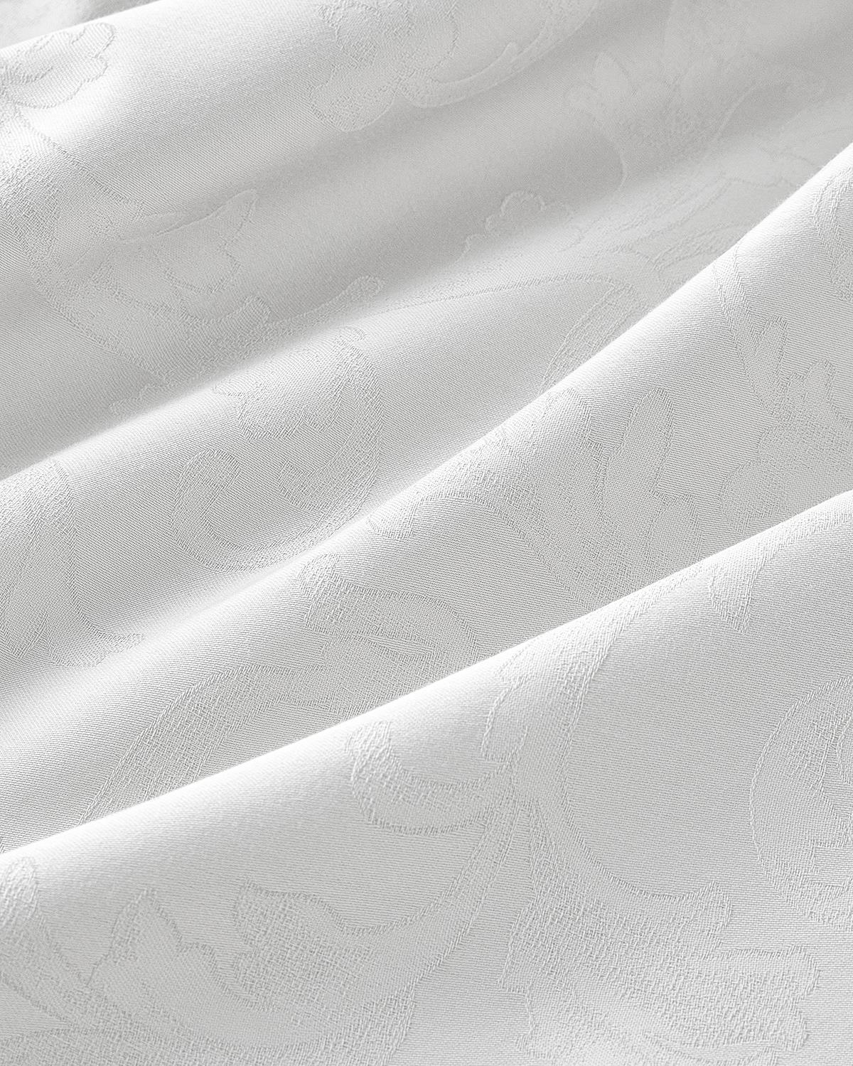 Royal Scroll Jacquard Bumbac Satinat Double Set Lenjerie De Pat 200x220 cm Alb