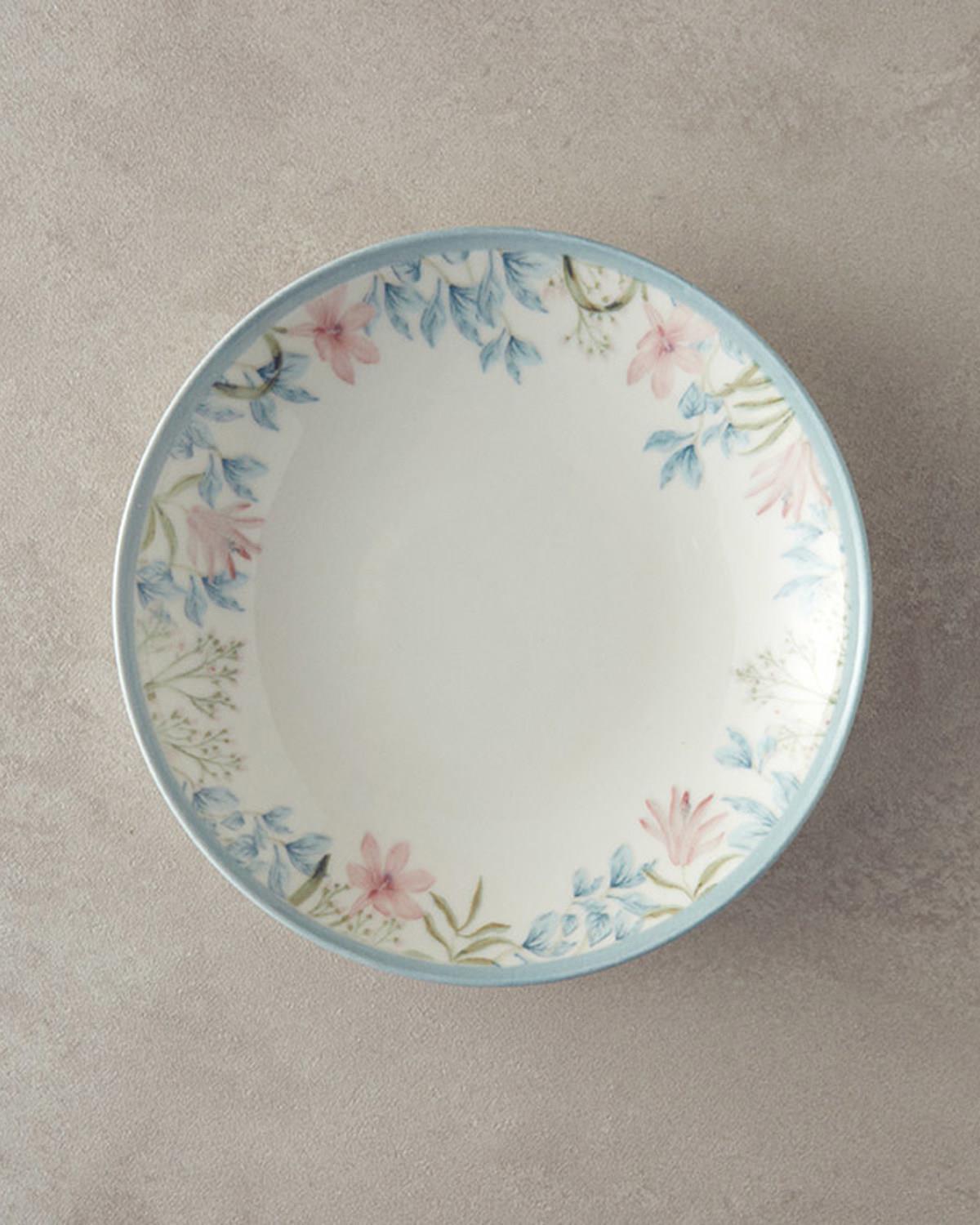 Saigon Porcelain Dinner Set 24 ParÃ§a 6 kiÅilik Blue-Pink