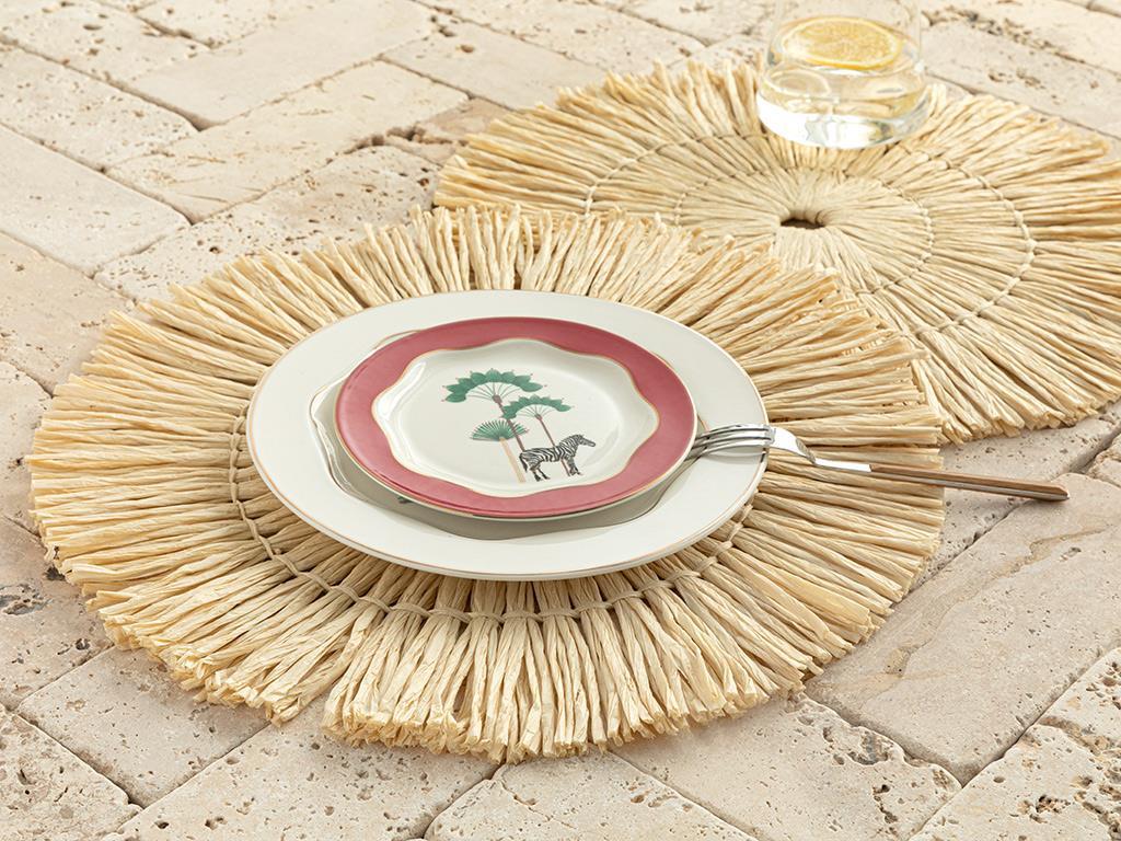 Set 2 suporturi farfurie, Alero, hârtie, 38 cm, crem
