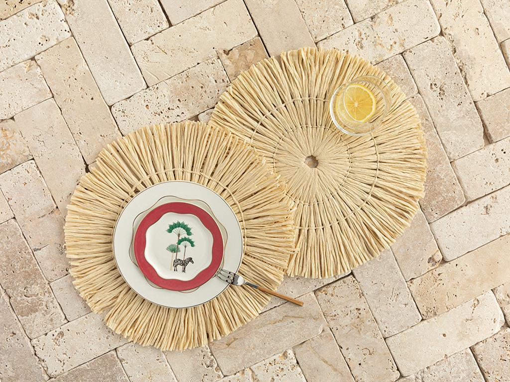 Set 2 suporturi farfurie, Alero, hârtie, 38 cm, crem