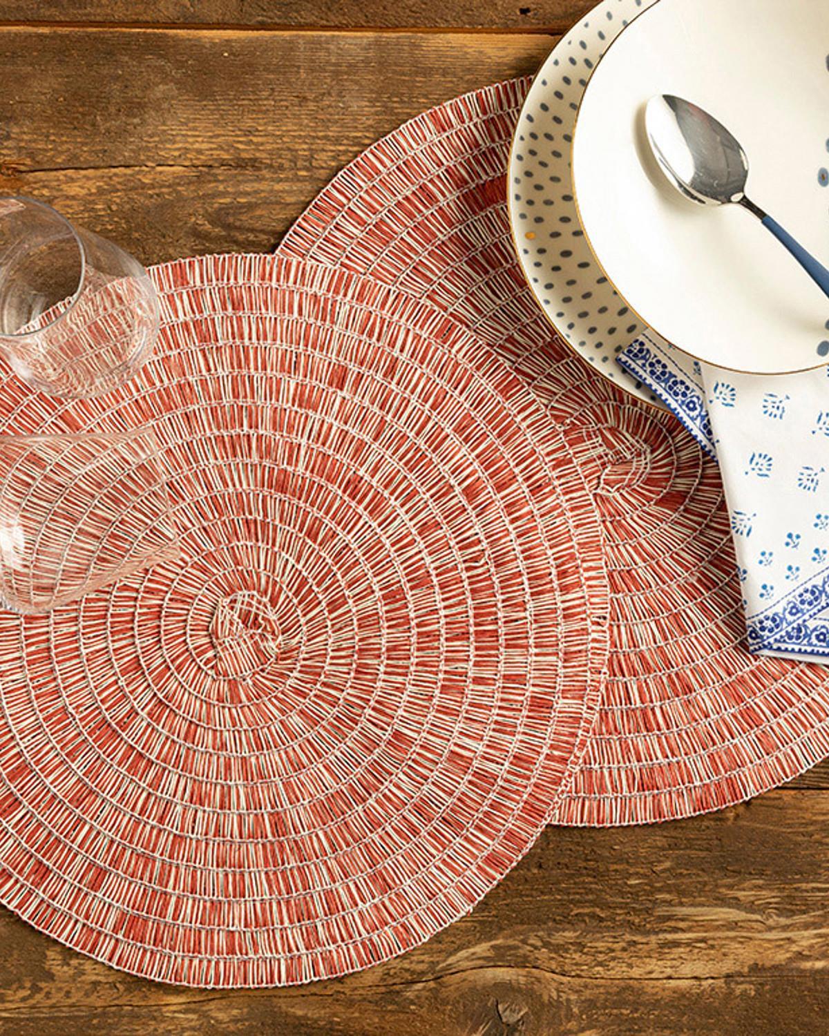 Set 2 suporturi farfurie, Rich, hârtie, 38 cm, roșu