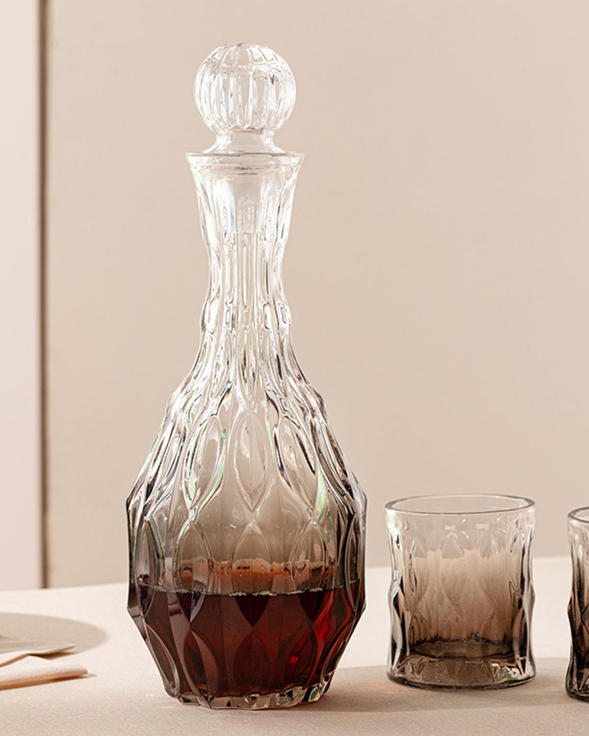 Blaze Glass 3 Pieces Carafe 1300 ml + 300 ml Gray