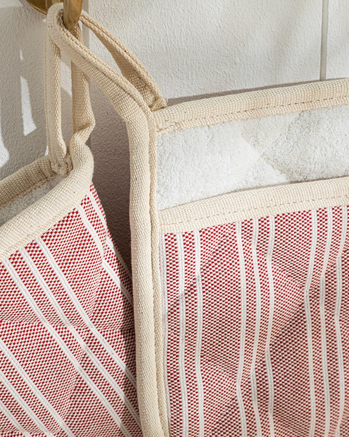 Set de bucătărie, mănusă și suport textil termorezistente, Scratch Line, bumbac, 19x28 cm+20x15 cm, roșu