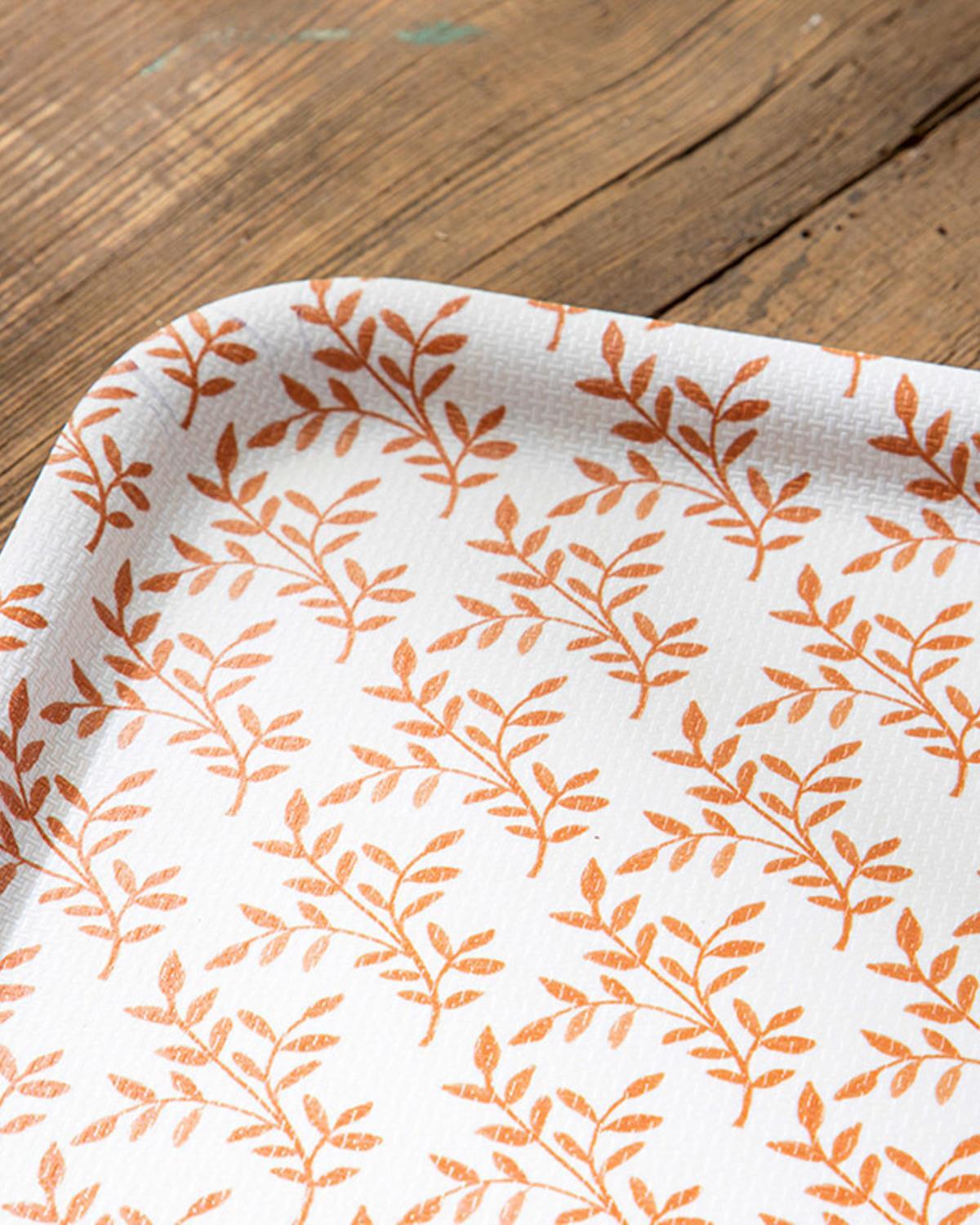 Pure Flowers Melamine Nonslip Tray 27x36 cm Orange,