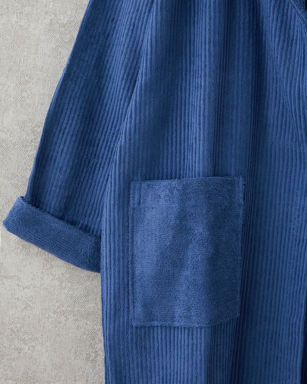 vară Cu Bumbac Halat L-XL Bleumarin