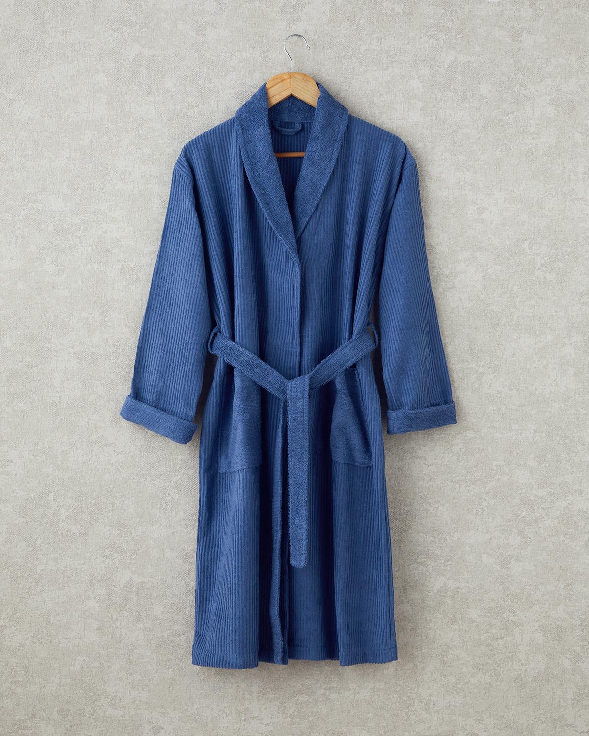 vară Cu Bumbac Halat L-XL Bleumarin