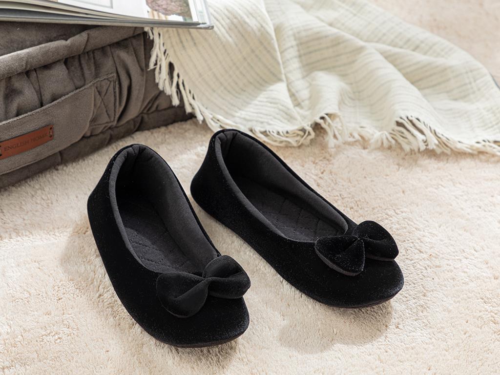 Velvet Love Catifea Femei Opıncuțe De Casă 39 Negru.