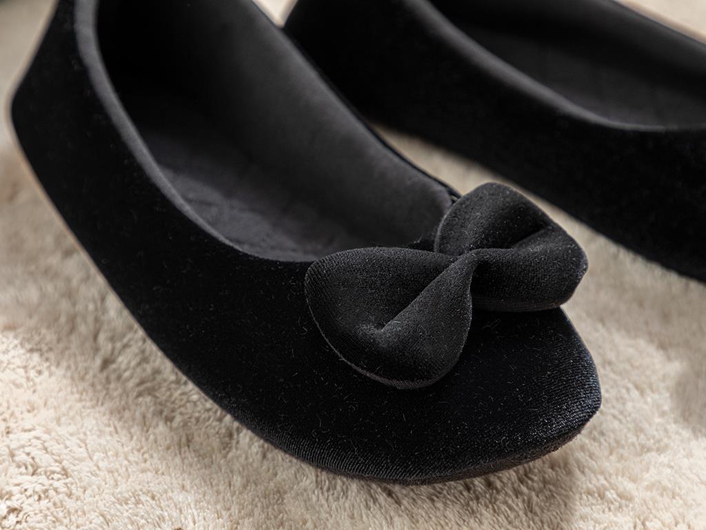 Velvet Love Catifea Femei Opıncuțe De Casă 39 Negru.