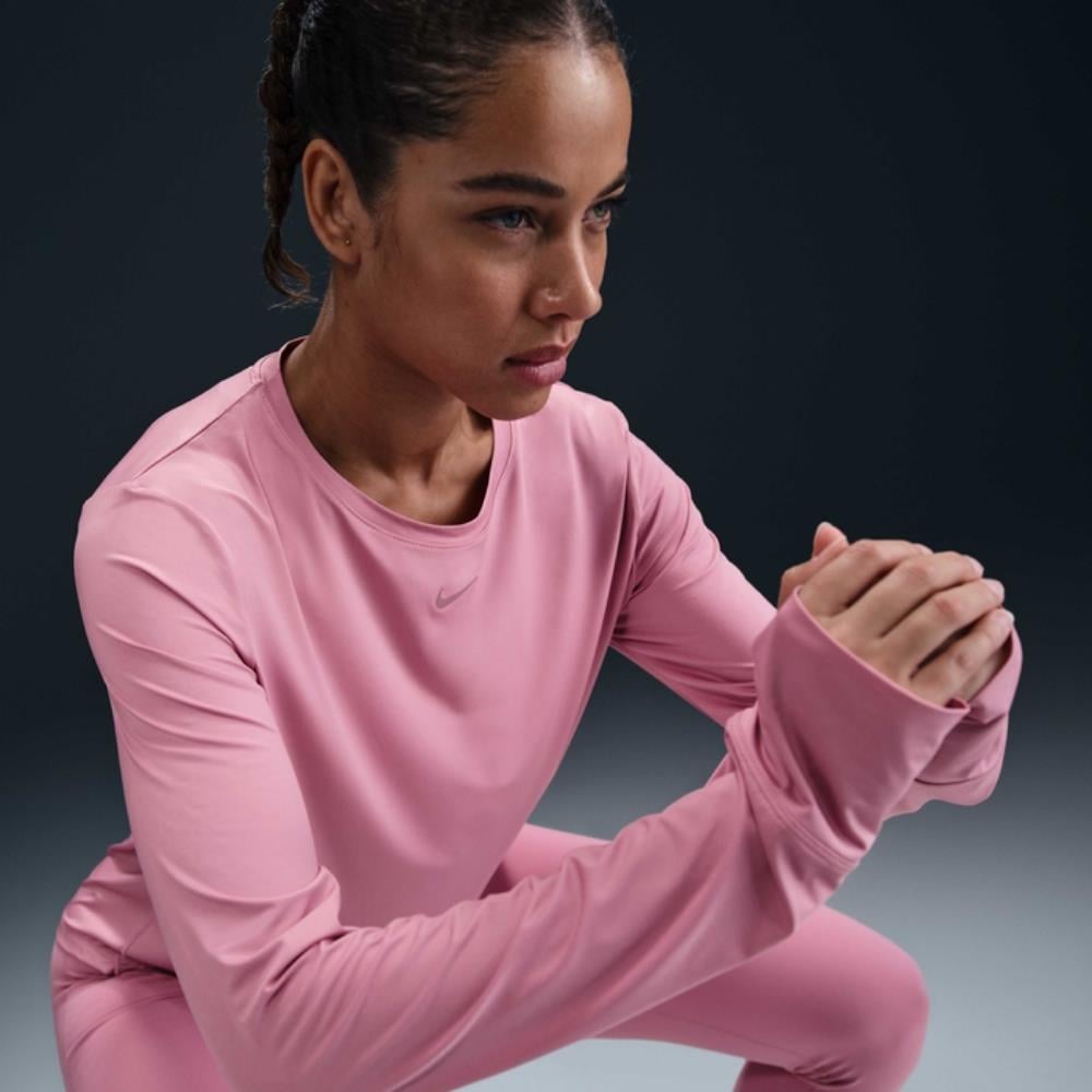 Nike One Classic Dri-FIT Uzun Kollu Üst - Pembe