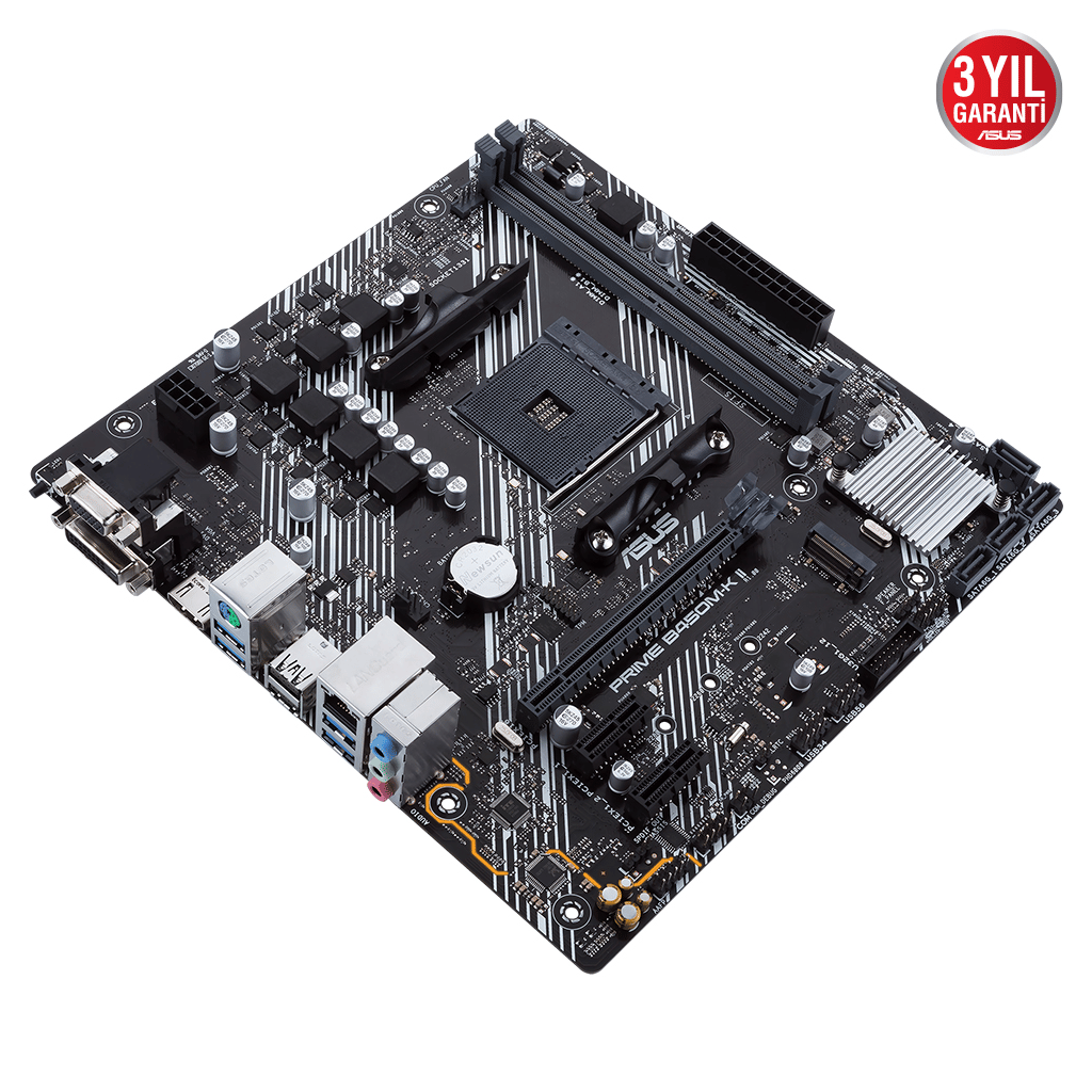 ASUS PRIME B450M-K II, 2xDDR4, M.2, D-SUB, DVI, HDMI, AM4 Soket Anakart