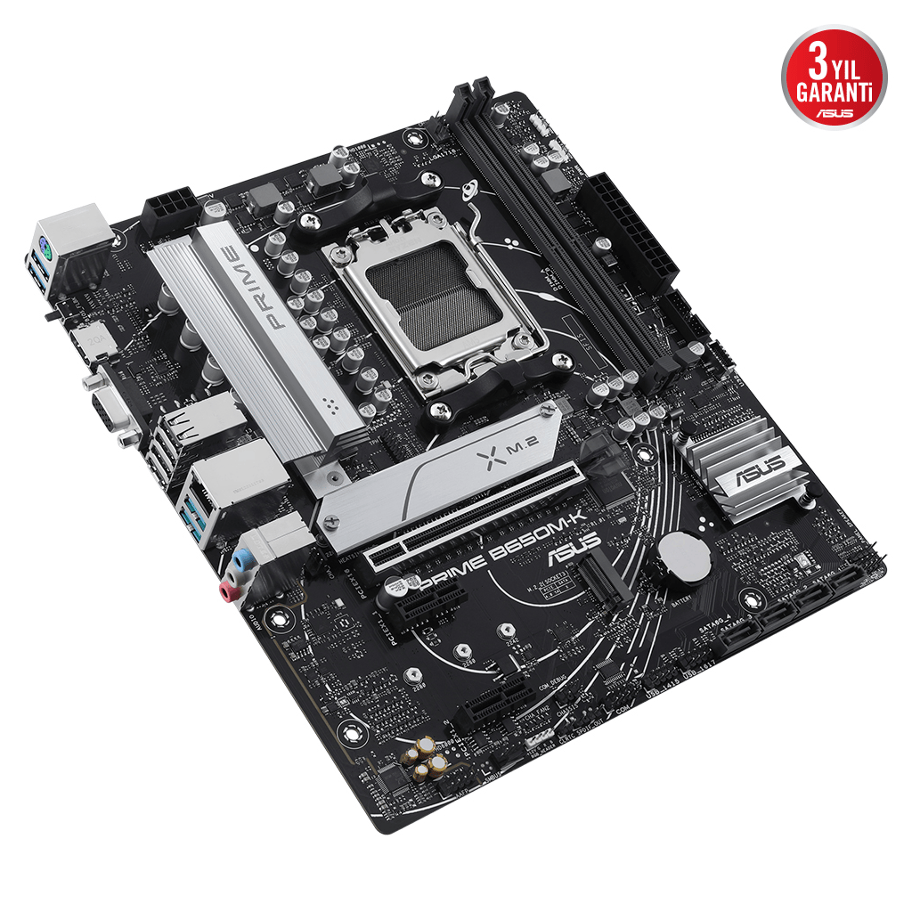 ASUS PRIME B650M-K, 2xDDR5, 2x M.2, D-SUB, HDMI, AMD Ryzen 7000 Serisi, AM5 Soket Anakart