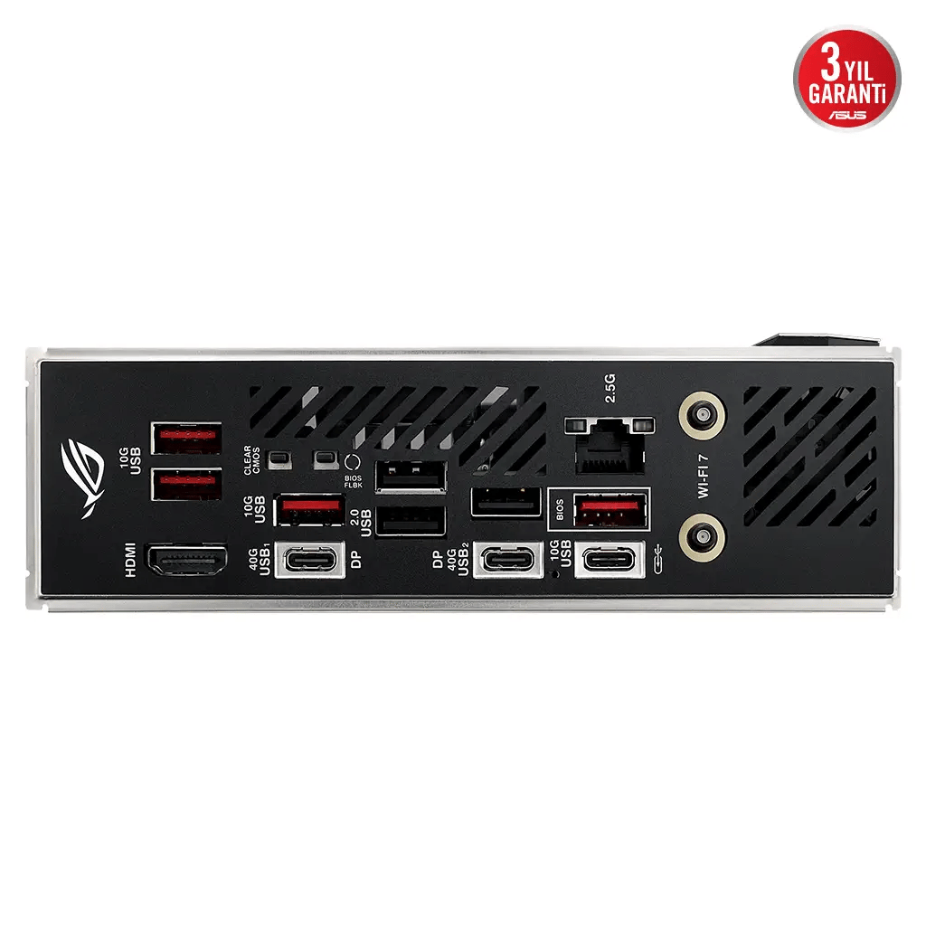 ASUS ROG STRIX X870-I GAMING WIFI, 2xDDR5, 2xM.2, HDMI, DP, Type-C, Wi-Fi 7, Bluetooth v5.4, Mini ITX, AMD Ryzen 9000-8000 ve 7000 Serisi, AM5 Soket Anakart