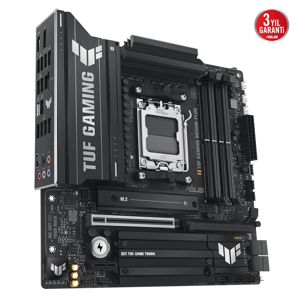 ASUS TUF GAMING B850M-PLUS, 4xDDR5, 3x M.2, HDMI, DP, Type-C, AMD Ryzen 9000 Serisi, AM5 Soket Anakart