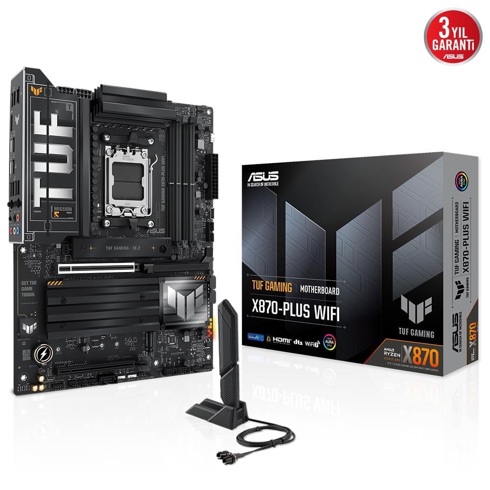 ASUS TUF GAMING X870-PLUS WIFI X870 DDR5 (Vga Yok) GLan 2.5G ATX HD DP WIFI7 BT RGB M2 AM5 AMD Anakart