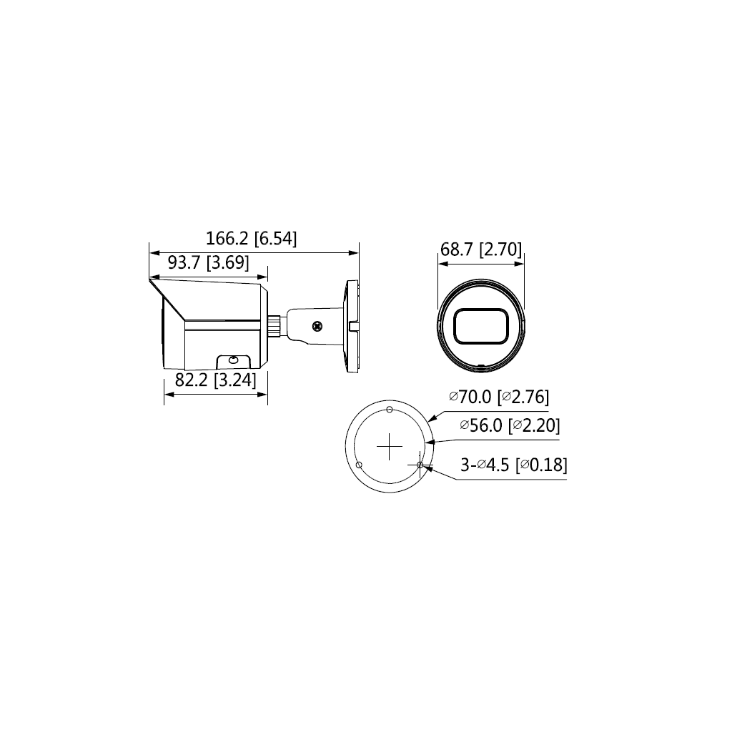 DAHUA IPC-HFW1230S-S-0360B-S4  2Mpix, 3,6mm Lens,  SD Kart, Starlight, H265+, 30Mt Gece Görüşü, IP67, PoE Bullet IP Kamera