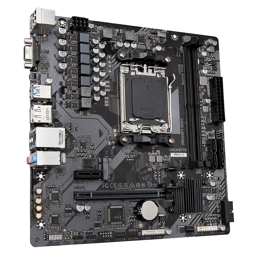 GIGABYTE A620M-S2H rev.1.2, 6400MHz, 2xDDR5, 1x M.2, D-SUB, HDMI, DP, AMD Ryzen 7000 Serisi, AM5 Soket Anakart