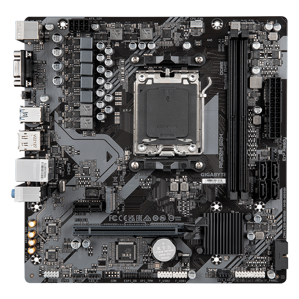 GIGABYTE A620M-S2H rev.1.2, 6400MHz, 2xDDR5, 1x M.2, D-SUB, HDMI, DP, AMD Ryzen 7000 Serisi, AM5 Soket Anakart
