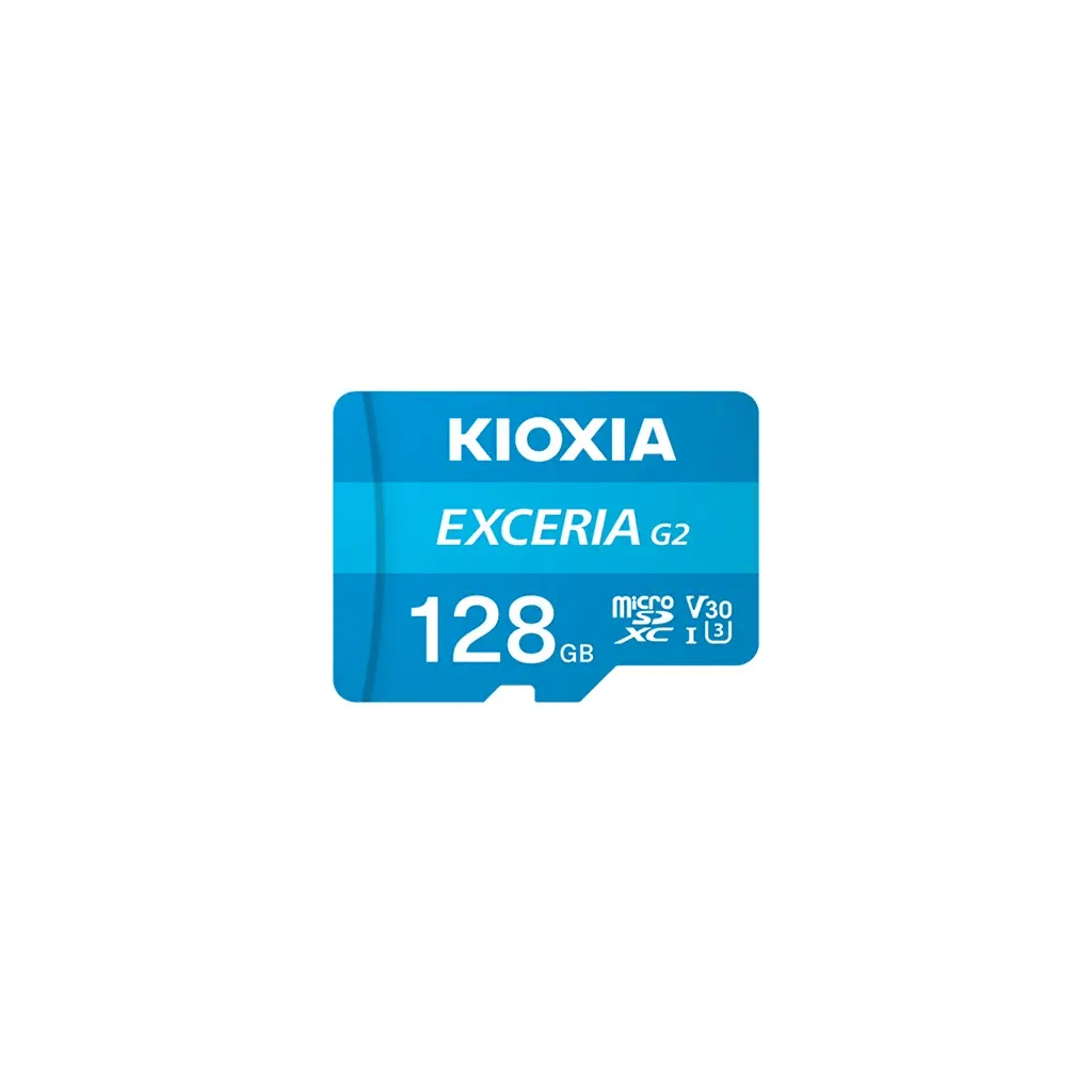 KIOXIA 128GB ExceriaG2, U1 V30 4K, CL10, 100Mb/s, MicroSD Kart Bellek (SD Adaptörlü)